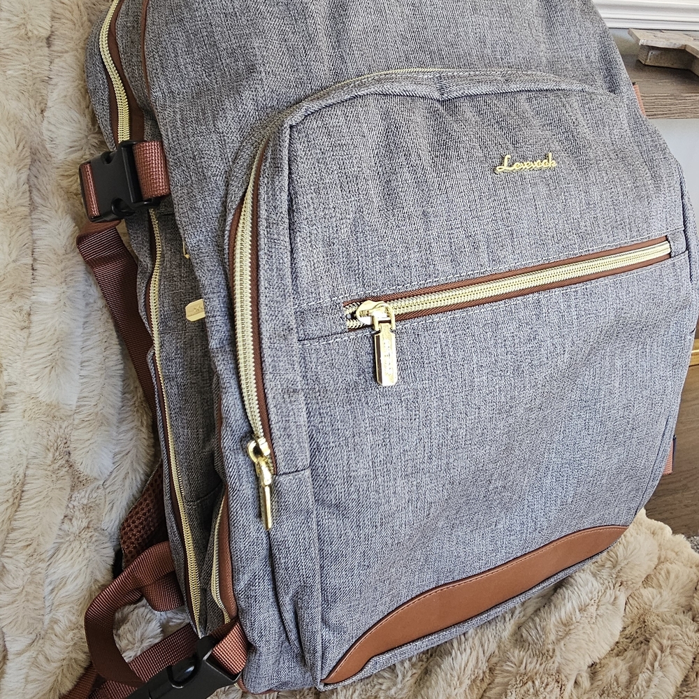 Gray and Brown Men's Backpack